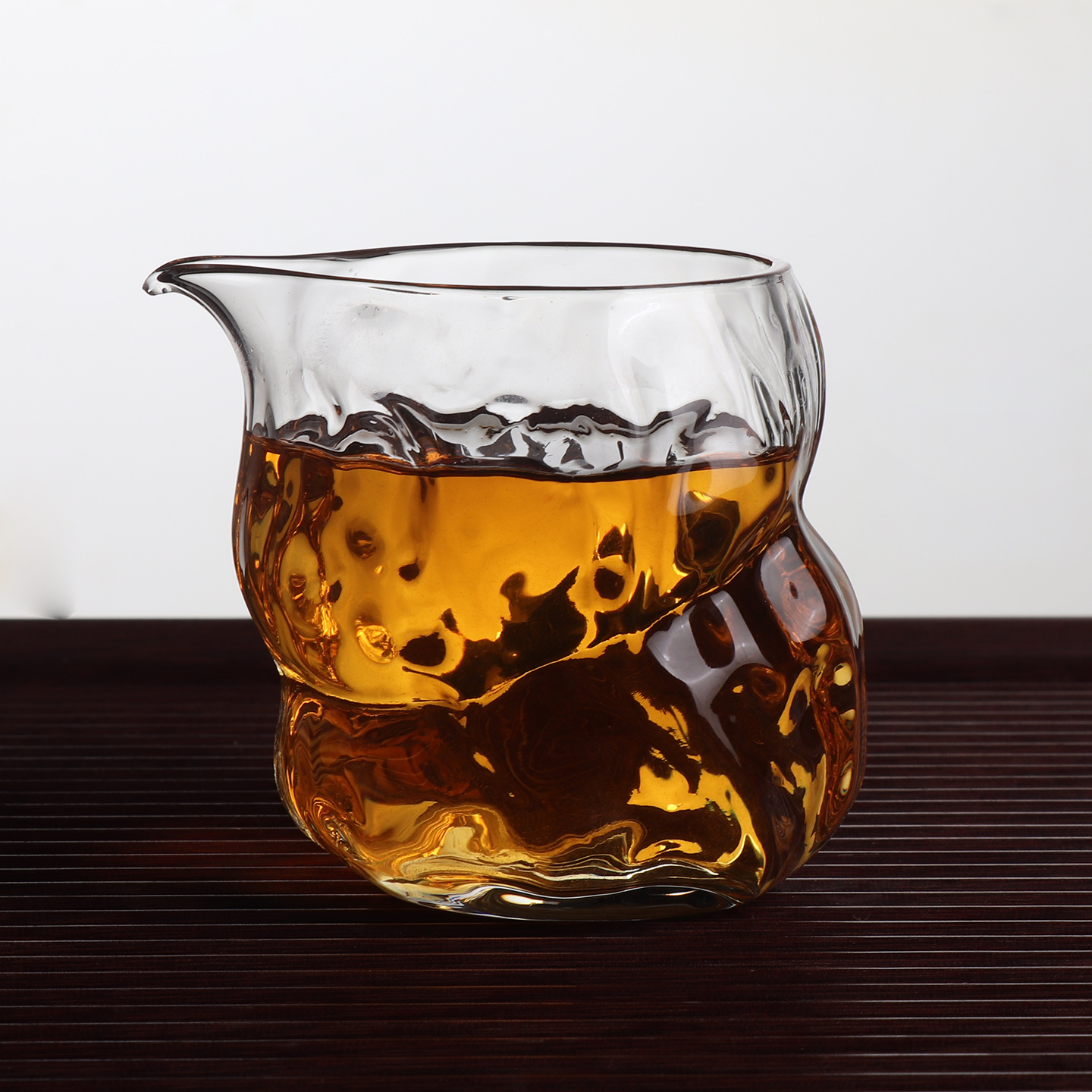 玻璃公道杯茶具配件透明不规则