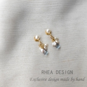 国风天然淡水珍珠琉璃水滴耳环文艺小清新优雅高级感耳夹耳饰