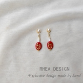 复古宫廷风新年耳钉新中式 喜庆耳环文艺古风耳饰无痛耳夹