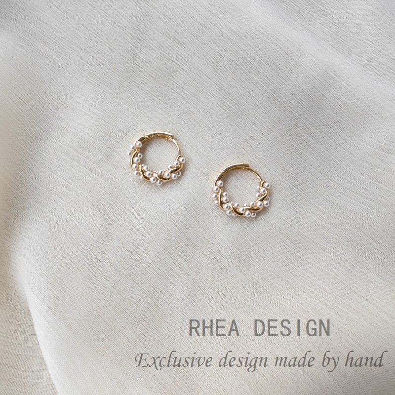 小众独特熔岩珍珠圈圈耳环2025新款爆款高级感耳钉女百搭耳圈耳饰