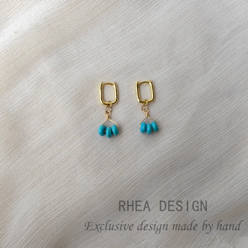 原创18K包金防过敏耳圈 女款国风新中式短款蓝松石耳钉,饰品/流行首饰/时尚饰品新,耳钉,淘宝优惠券,粉丝福利购,淘宝优惠卷