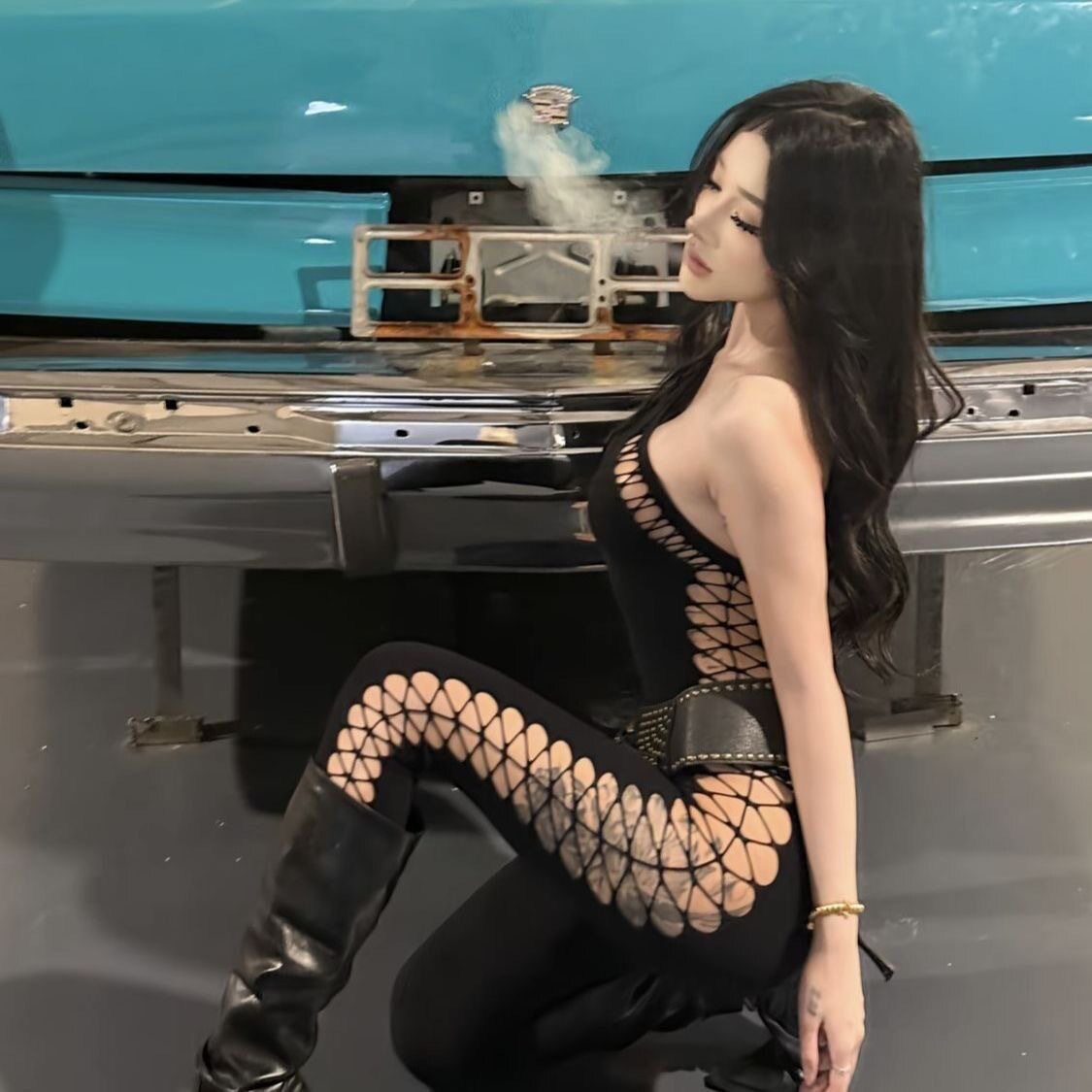 新款酒吧DS演出服女DJ领舞chic性感辣妹紧身衣连体裤表演服舞台装