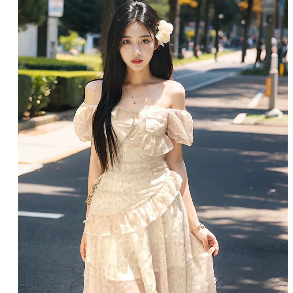漫花甜茶碎花连衣裙女春夏季设计学生甜美新款收腰显瘦公主裙