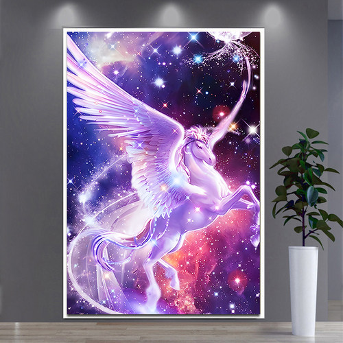 唯美梦幻独角兽5d钻石画动物满钻