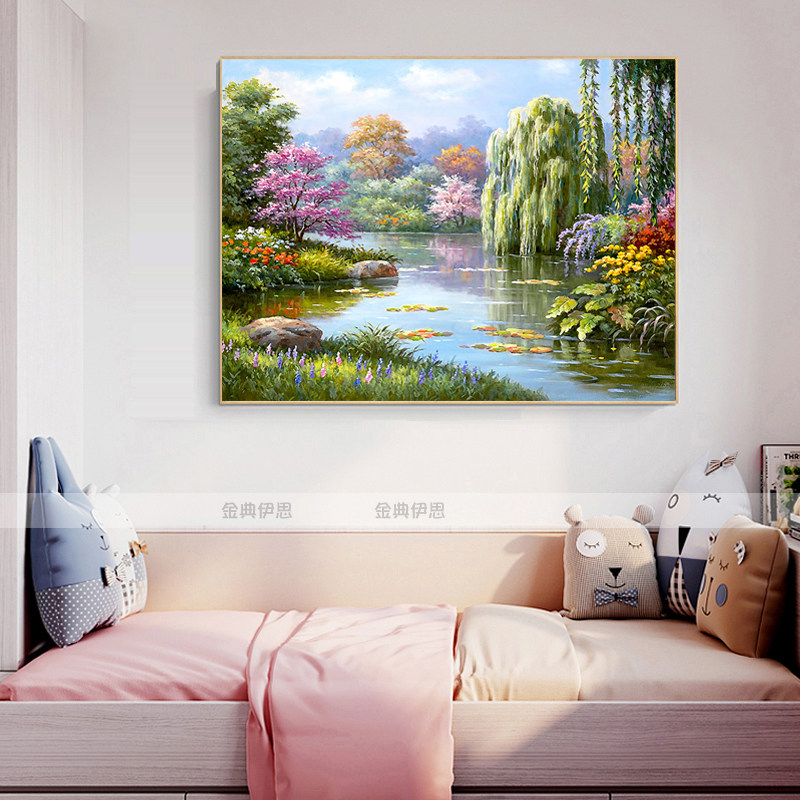 风景钻石画2021新款田园山水5d点贴钻十字绣客厅卧室餐厅清新满钻,居家布艺,十字绣套件,淘宝优惠券,粉丝福利购,淘宝优惠卷