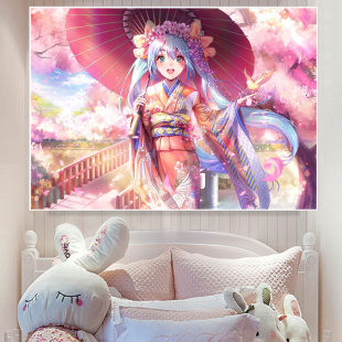卡通风景人物初音未来5d钻石画女孩客厅卧室 点钻十字绣2025年新款