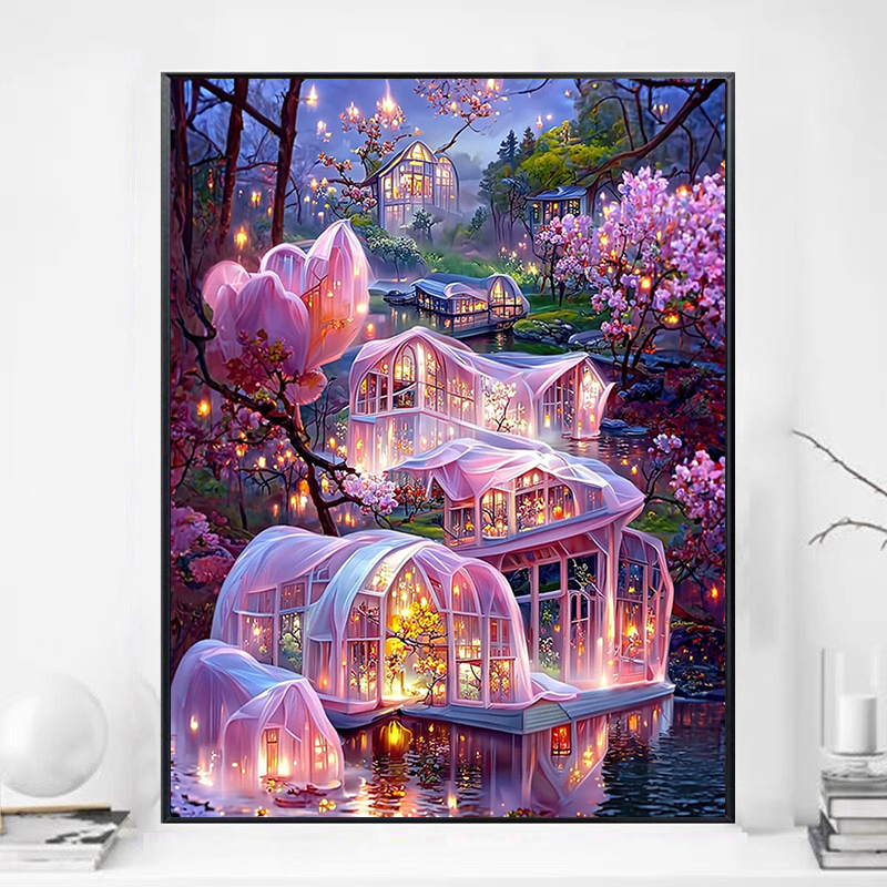 高级感梦幻唯美风景5d钻石画粘钻