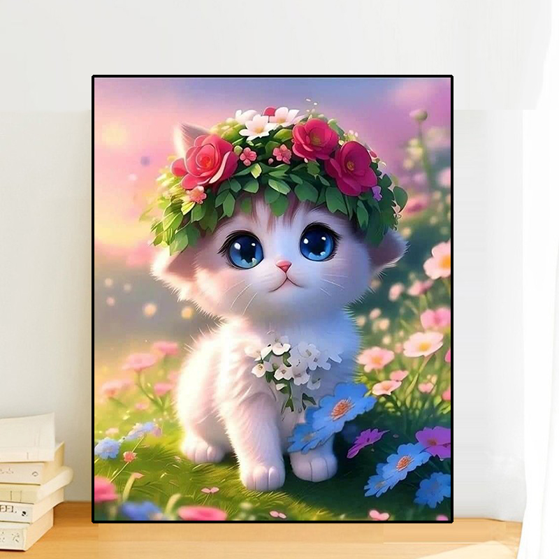 卡通可爱动物猫diy钻石画5d小幅