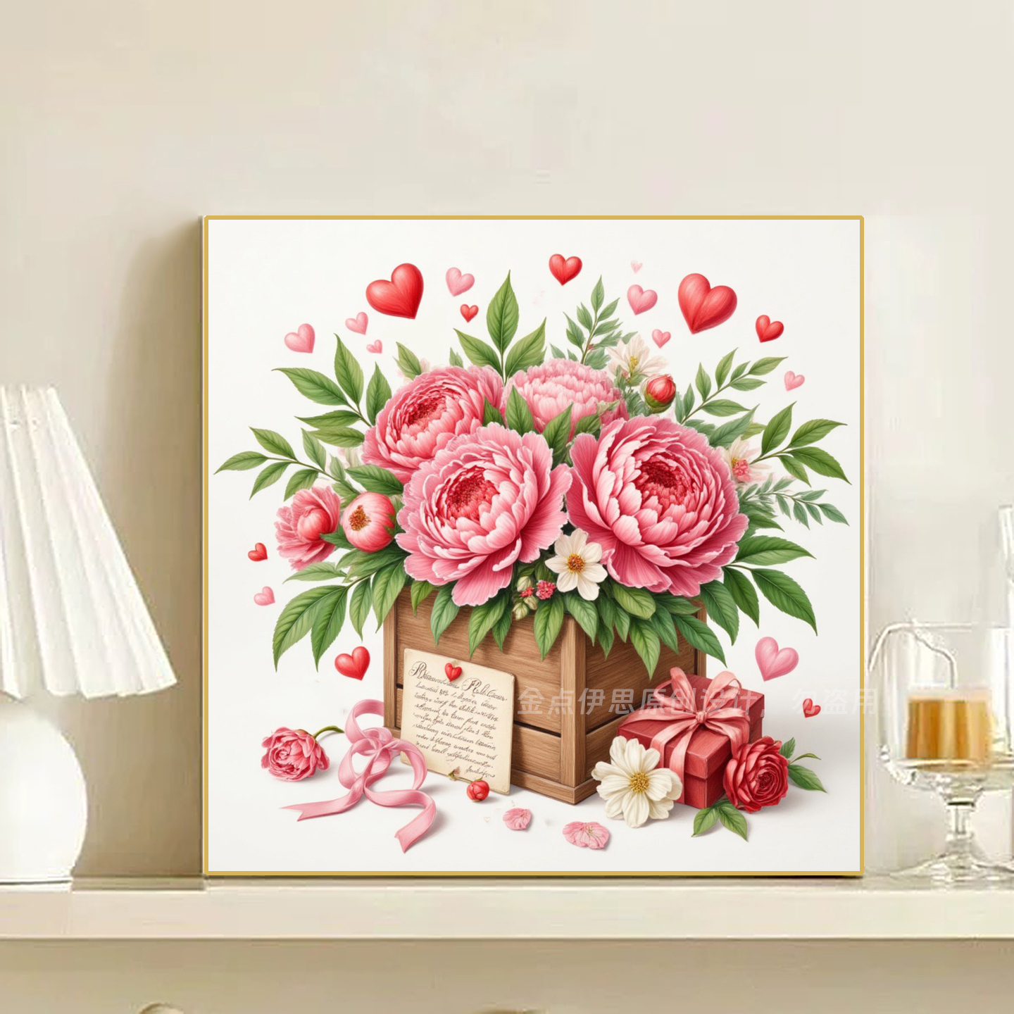 礼物牡丹钻石画手工现代简约粘钻