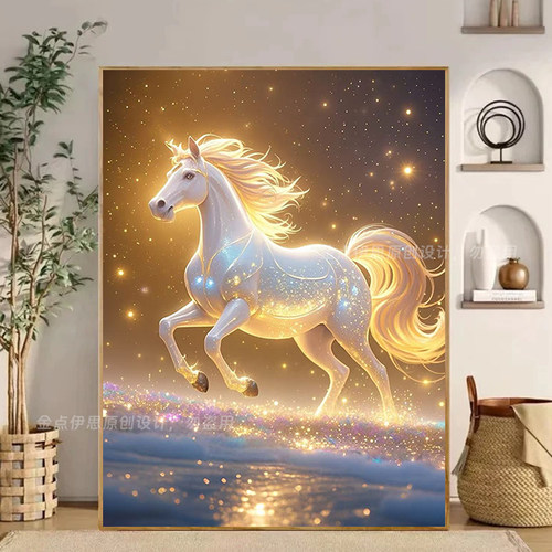 奔腾马钻石贴画水钻现代简约全钻
