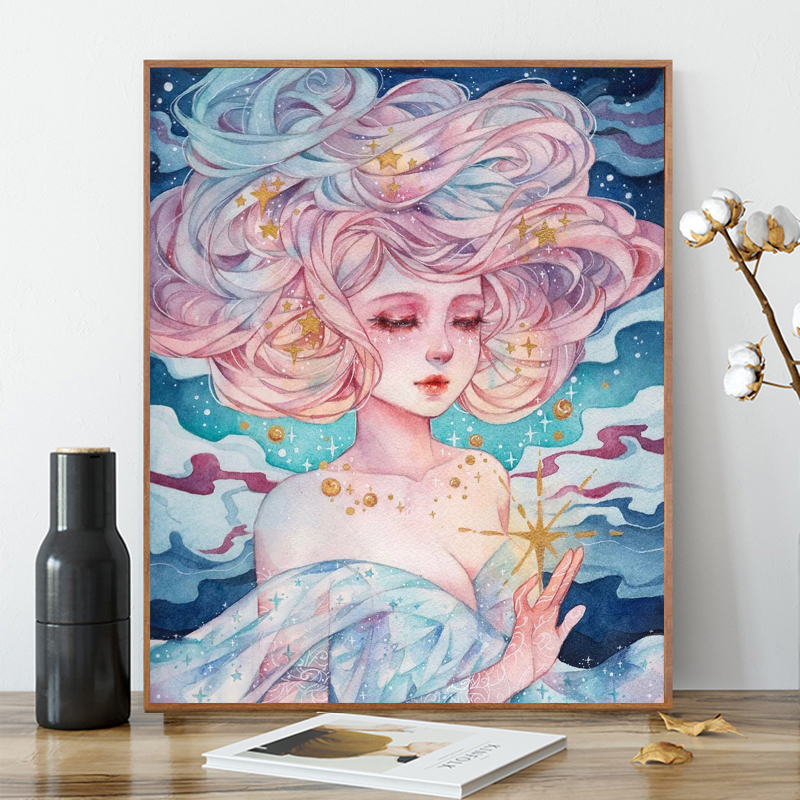 ins高级感女孩钻石画手工diy满钻