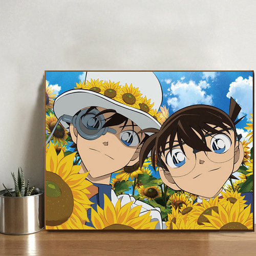 钻石画2025新款卡通动漫名侦探柯南基德贴钻十字绣向日葵卧室满钻