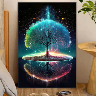 手工5d点贴钻十字绣diy客厅卧室满钻 梦幻树风景ins钻石画2025新款