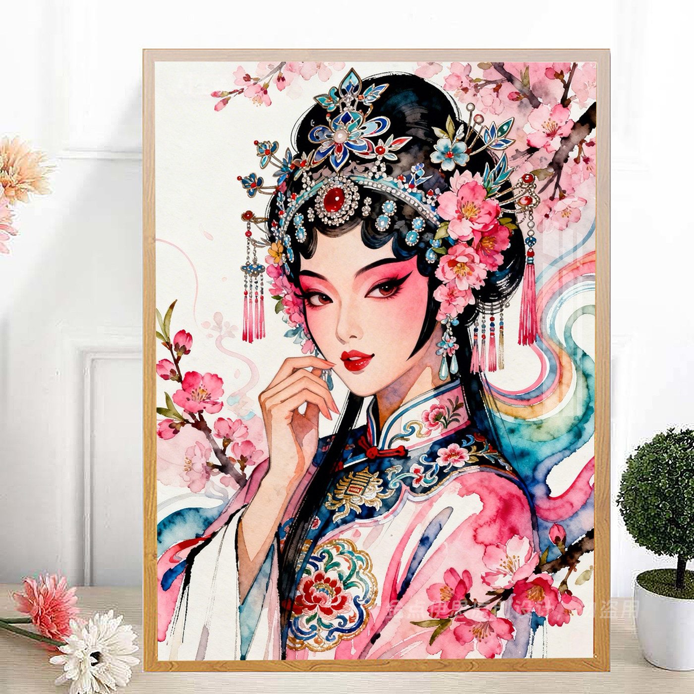 中国风人物花旦钻石画2026新款手工贴钻十字绣客厅卧室钻石画满钻