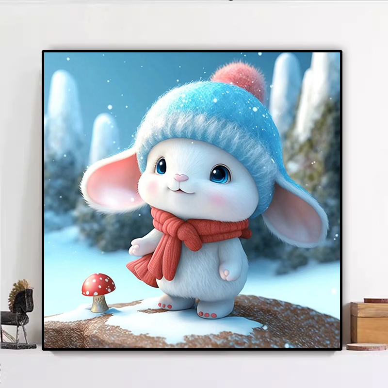 可爱卡通兔子钻石画手工学生粘钻