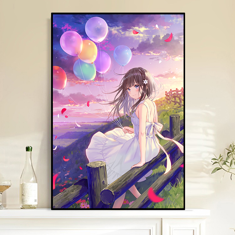 卡通女孩钻石画满钻新款2025可爱小幅5d手工点贴钻十字绣卧室满钻