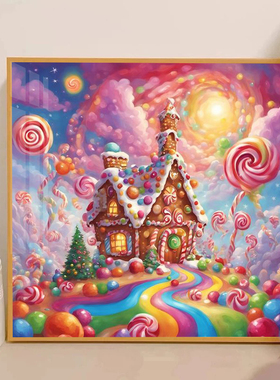钻石画2026新款糖果屋钻石画点砖石贴画手工5d粘钻十字绣卧室满钻