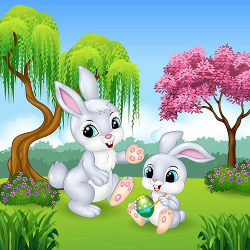 Симпатичная живопись с бриллиантами кролика Студенты детские клейкие бриллианты все бриллианты