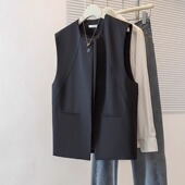 马甲潮 西装 马甲女春秋2025新款 欧韩货设计感小众外搭叠穿网红短款