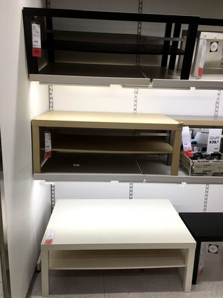 宜家家居拉克 茶几白色仿桦木黑色118x78长方形边桌国内代购