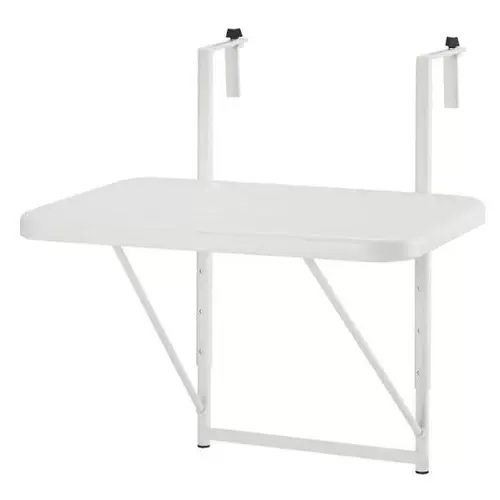 Балконный столик IKEA Topari, белый, чайный столик Sun 50 см.