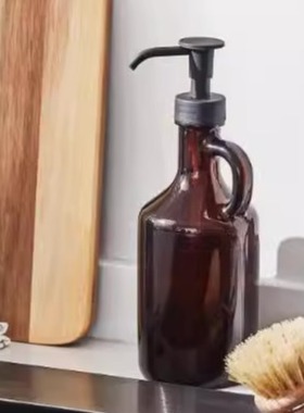 新品宜家微勒沃达德 皂液器褐色按压洗发水洗手液沐浴液露洗洁精
