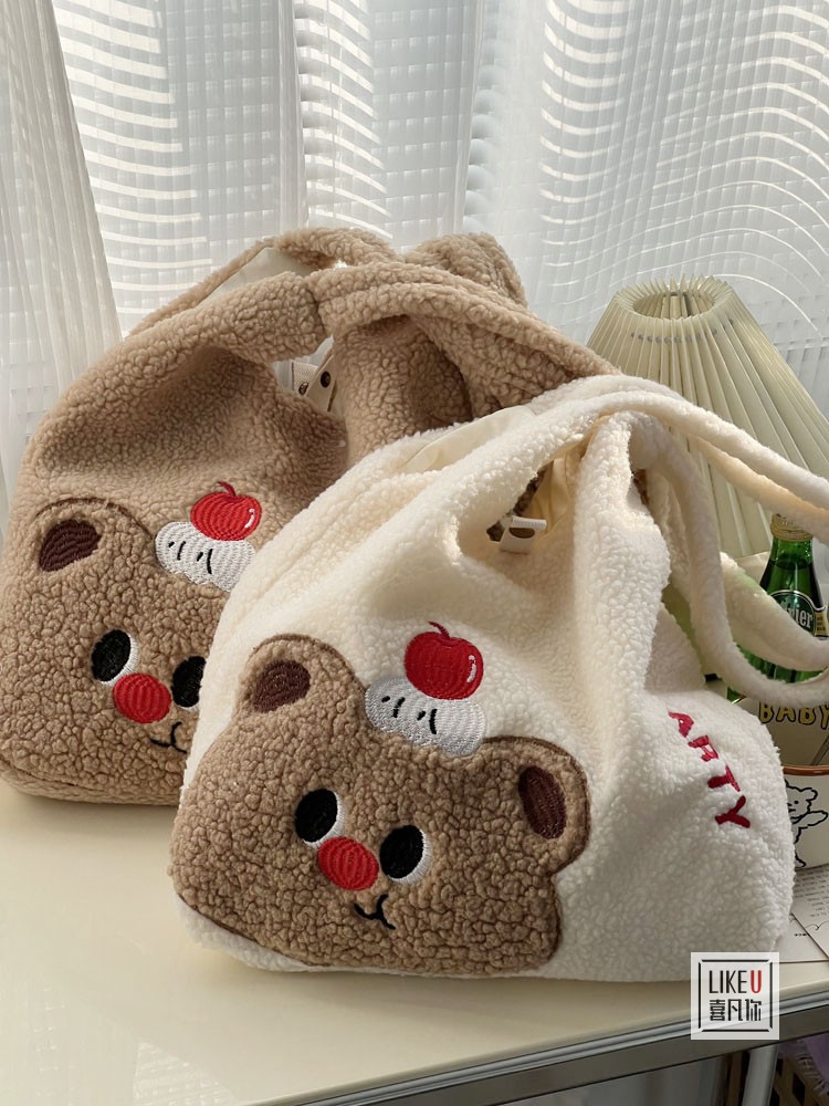 喜凡你单肩小熊大卡通可爱托特包