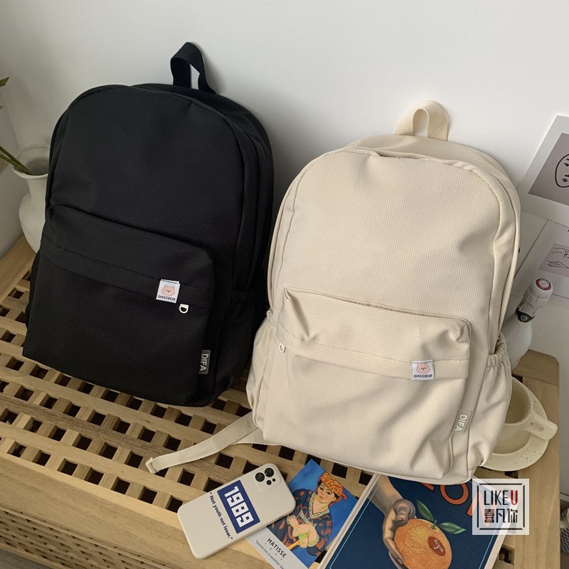 原创华夫格少女风大学生森系书包