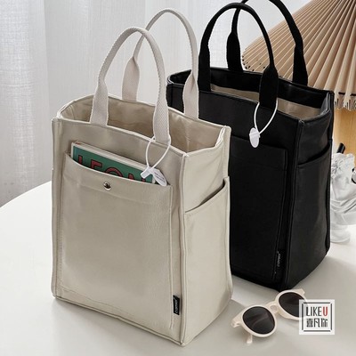 喜凡你手提包pu简约防水帆布包