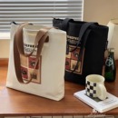 原创自制文艺拉链款 古希腊文创单肩帆布包简约百搭学生通勤托特包