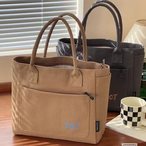 日系文艺通勤学生手提帆布托特包