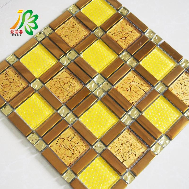 现代中式金箔电镀金丝玻璃水晶马赛克酒店背景墙工程装饰家装主材，温馨提示：本店设置的运费0.01元并非实际运费！运费到付的，具体运费请咨询客服！店铺设置的运费为0.01元只是方便亲们自助购买。请知悉！