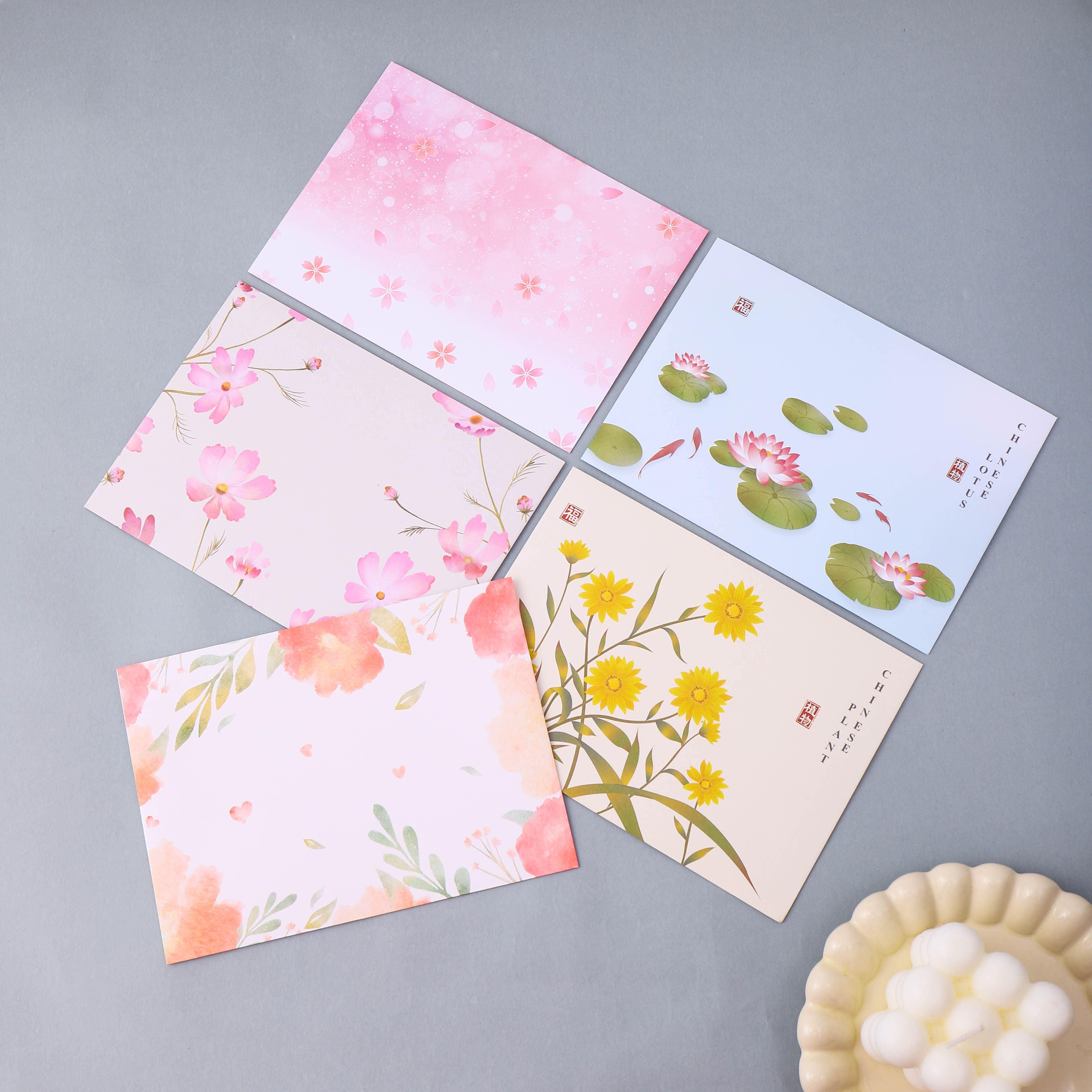 创意明信片简约文艺清新节日商务祝福贺卡包装纸袋西式信封