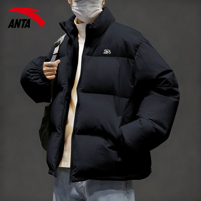 王一博同款黑色加厚保暖羽绒服