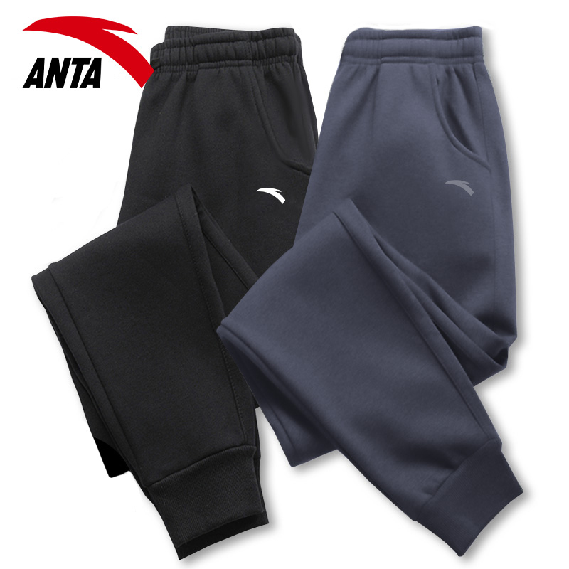 运动裤安踏保暖加绒束脚