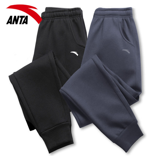 安踏运动裤束脚针织长裤