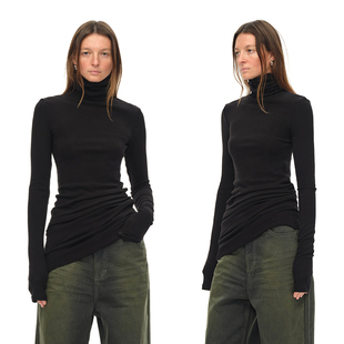 打底连衣裙 黑色高领针织打底衫 EMPTY PAGE