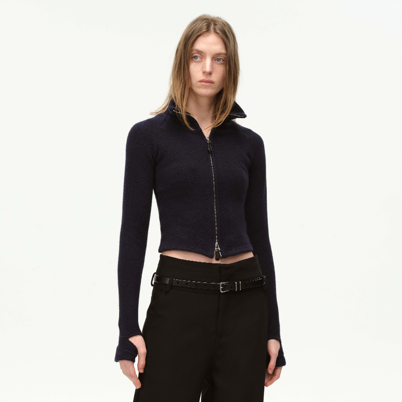 EMPTYPAGE红/宝蓝色毛织开衫