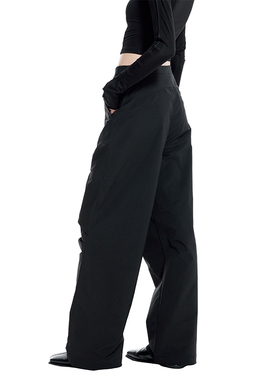 EmptyPage黑色百搭休闲拖地阔腿运动裤女复古无性别街头束脚裤