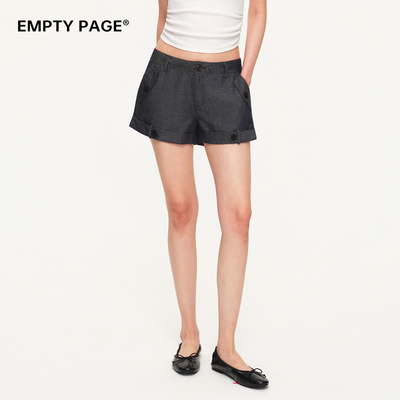 EMPTYPAGE夏季麻感工装短裤