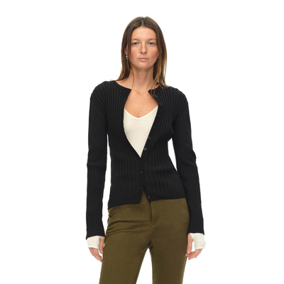 EMPTYPAGE黑色毛织开衫