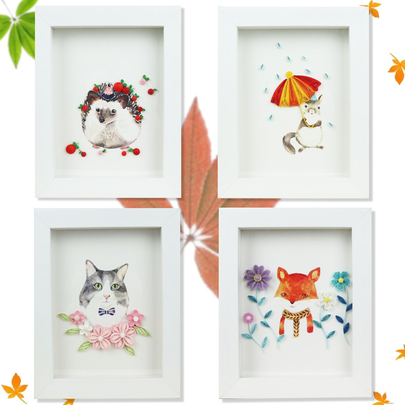 动物世界衍纸画手工diy材料包