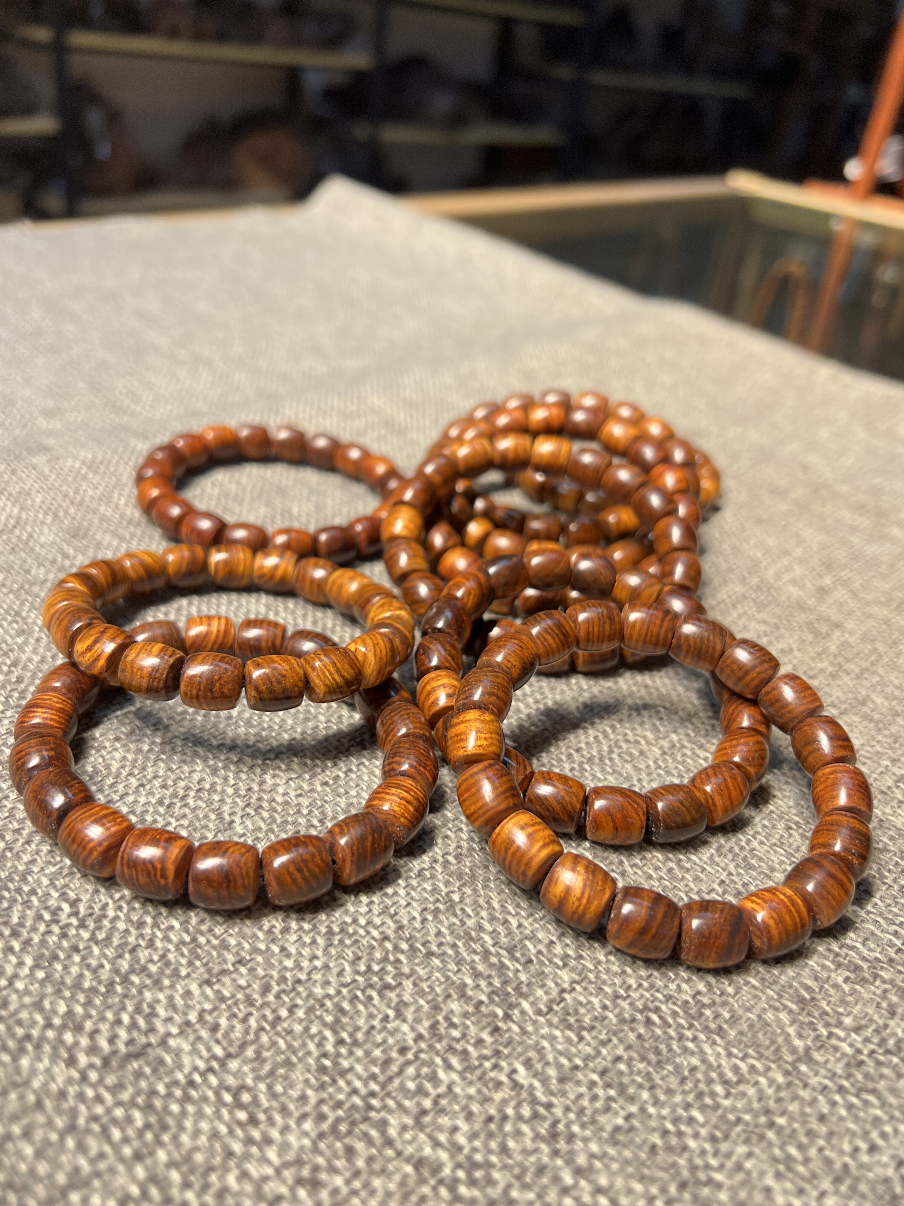 老料越南黄花梨 手串女士单圈精品花纹收藏价值高中国风diy加配珠