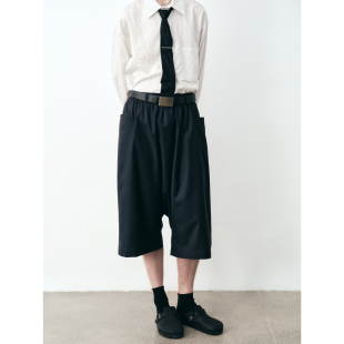 松紧腰垮裤 GRAINMUSTARD 精纺羊毛吊裆七分裤 Pants」 「Harem