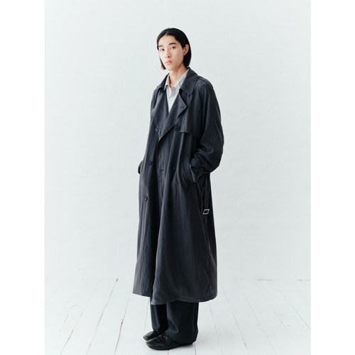 GRAINMUSTARD 「Trench coat」铜氨丝廓形翻领双排扣战壕风衣外套