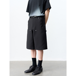 GRAINMUSTARD 「Logger Shorts」撞钉伐木直筒短裤休闲抗皱五分裤
