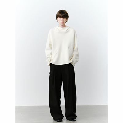 GRAINMUSTARD 空气层连帽廓形卫衣纯色宽松休闲套头衫