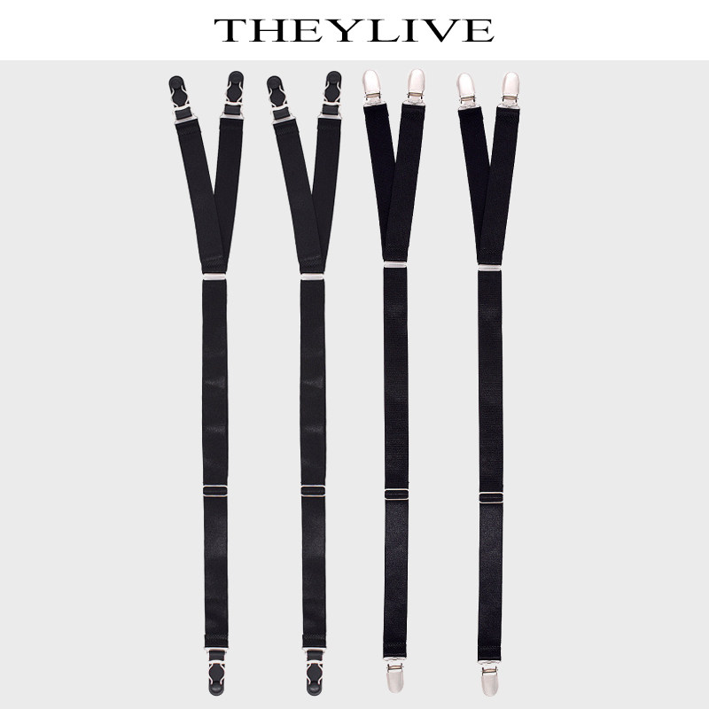 THEYLIVE 衬衫夹 防滑防皱 Y型弹力 二合一设计 下摆固定袜夹功能