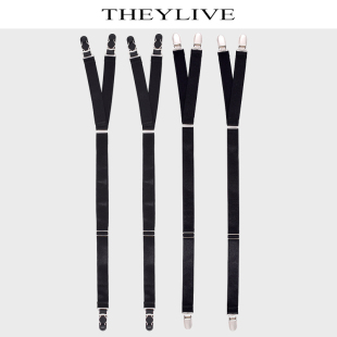 衬衫 二合一设计 夹 Y型弹力 下摆固定袜夹功能 防滑防皱 THEYLIVE