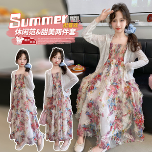 女童连衣裙夏季2026新款儿童裙子洋气夏装高级感碎花裙女大童长裙